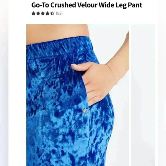 Fabletics Wide Leg Go To Velour Velvet Pants New Pull On Elastic High Waist - Picture 5 of 16